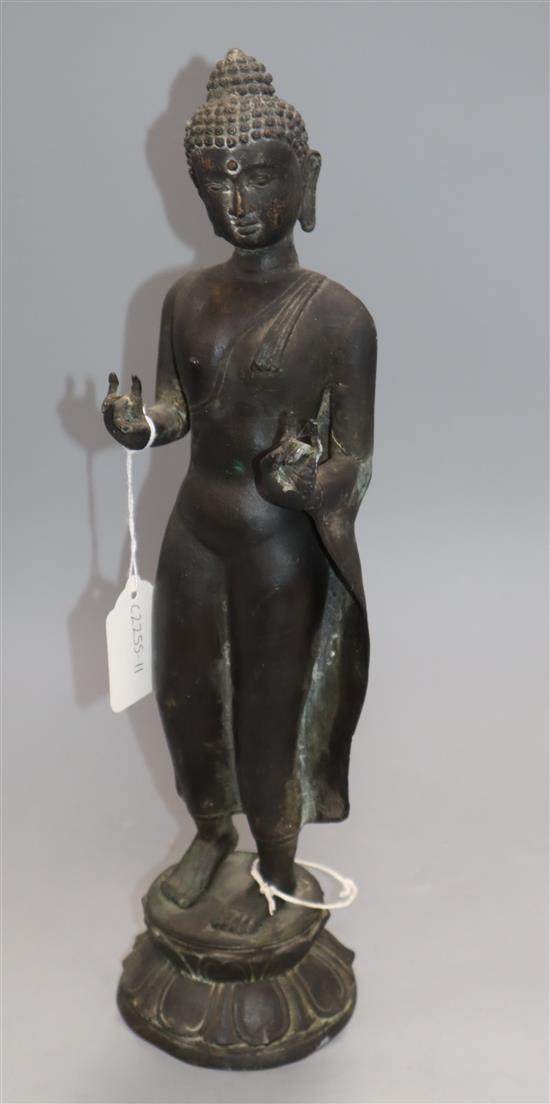 A Cambodian style spelter figure of Buddha height 41cm